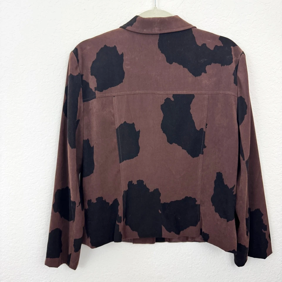 Chaqueta Lennie Nina Leonard Mujer De Colección Botón Frontal Luz Talla 12 Microgamuza Marrón Foto 3 de 4