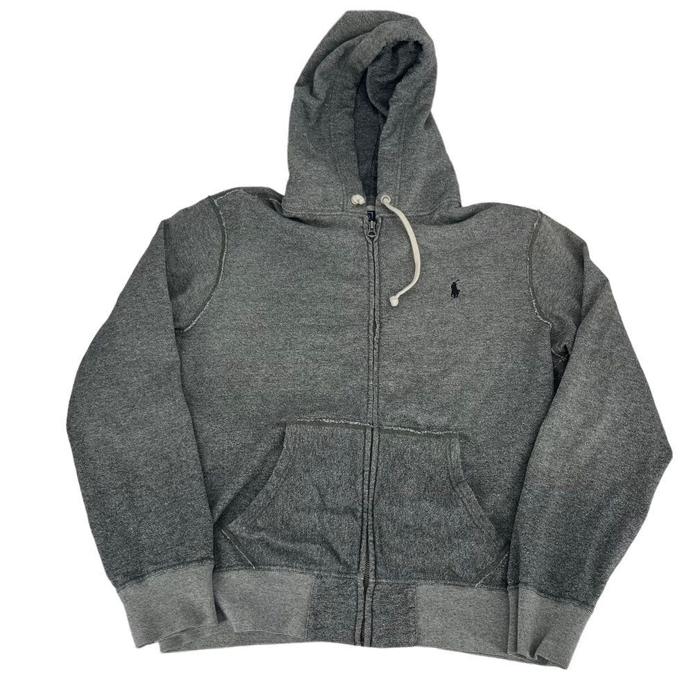 Polo By Ralph Lauren felpa con cappuccio uomo grande grigia full zip piccola felpa pony vintage