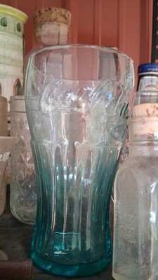 Vintage Green Glass Coco-Cola 16 Oz 6  Tall