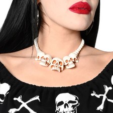 Bone Skull Necklace Crystal kreepsville 666  ...