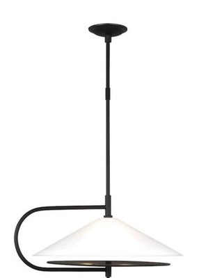 Generation Lighting Gesture Pendant Midnight Black Finish Opal Etched Glass