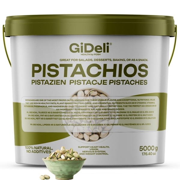Pistachos 5kg Salados Tostados con Cáscara Vegano Keto Rico en Proteínas Natu...