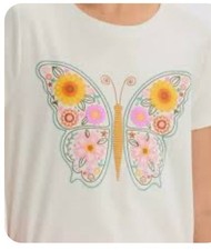 Girls' Short Sleeve Butterfly Graphic T-Shirt Cat Jack Medium M 8 NWT
