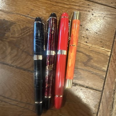 Set of 3 Jinhao X750 Fountain Pens And 1 Daniel Hetcher Pen No Ink Cartridges