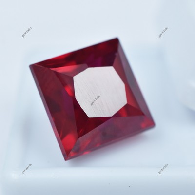 A+ Quality Natural 17.20 Ct Bloody Red Ruby Square Cut Loose Gemstone CERTIFIED