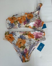 CUPSHE SIZE XL Floral One Shoulder Strap Bikini Set New