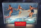 Vintage 1950s Budweiser Beer Lighted Sign Three Women Water Skiing