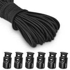 10 Meter 3mm 1/8Inch Elastic 01-black 25pcs Cord Locks 10 Meter Elastic Cord