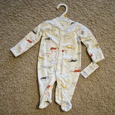 Carter's Sleep Play Newborn Footed One-Piece Cotton Knit Animal Print