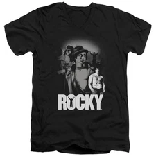 Rocky Making Of A Champ Mens Slim Fit V-Neck T Shirt Black Officially Licensed