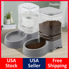 LARGE 6lbs Gravity Pet Feeder LARGE 1 gal Water Dispenser Dog Cat Food Dispenser