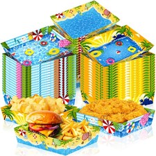 50packs Hawaiian Luau Party Decorations Summer Pool Beach Themed Paper Food...