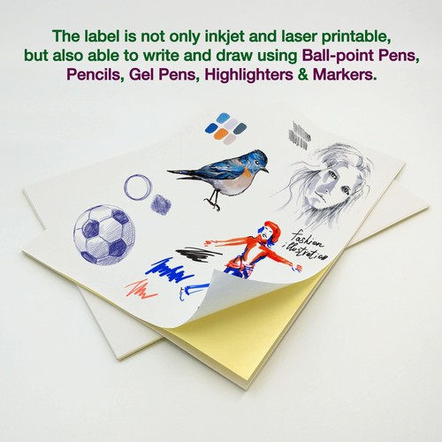 Evergreen Goods Ltd 50 Sheets A4 White Self Adhesive Matte Sticker Paper | Du... - Picture 5 of 9