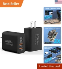 Multiport USB C Wall Adapter Block - 40W Fast Charging Power for All Devices