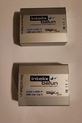 Intelix DIGI-USB-F USB over Cat5 Balun Extender Kit   Send & Receive Pair