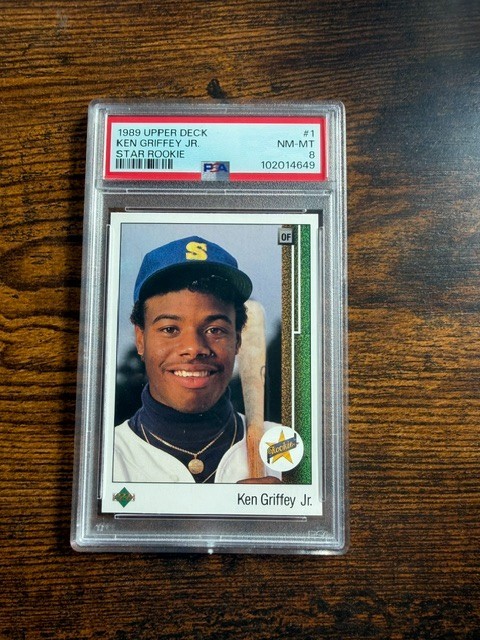 1989 UPPER DECK STAR ROOKIE KEN GRIFFEY JR #1 (RC) PSA 8