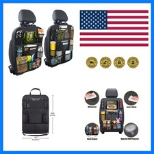 2 Pack Backseat Car Organizer Kick Mat, Waterproof Seat Back Protector with...