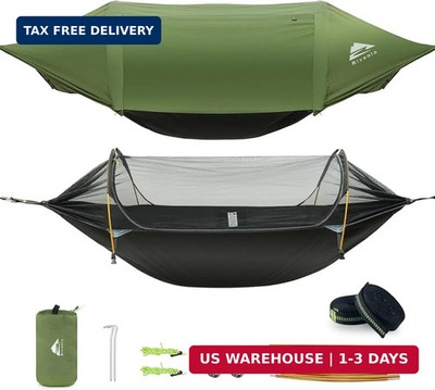 Camping Hammock Tent with Mosquito Net & RainFly, 3 in 1 Waterproof Portable Sle