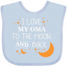 Inktastic I Love My Oma To The Moon And Back Baby Bib You Grandma Grandmother
