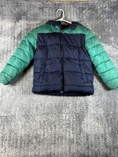 Swiss Tech Puffer Jacket Boys Medium 8 Blue Green Fleece Lined Hooded Zip Up