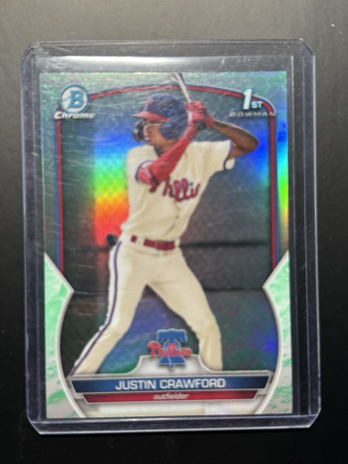 2023 Bowman Chrome Justin Crawford Lunar Glow Refractor #BCP-3