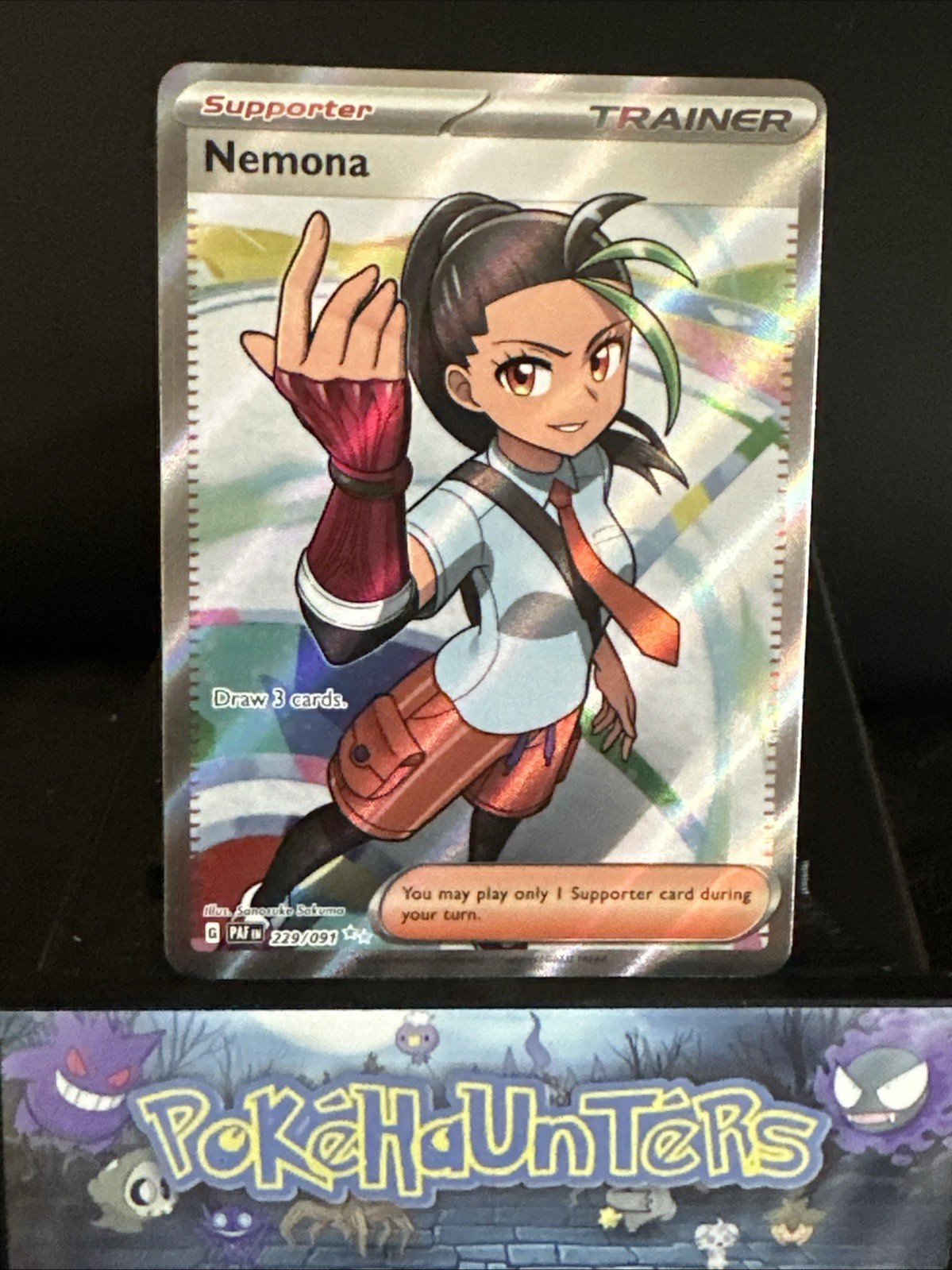 Pokemon Card Nemona 229/091 Ultra Rare Paldean Fates Trainer Near Mint