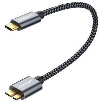 USB Kabel Festplatte DatenÜbertragung USB C Micro B 10Gbps 0,3M 20 Gramm Grau