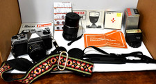 Pentax Camera and Lenses With Accessories Filters, Flash, Bag, Strap