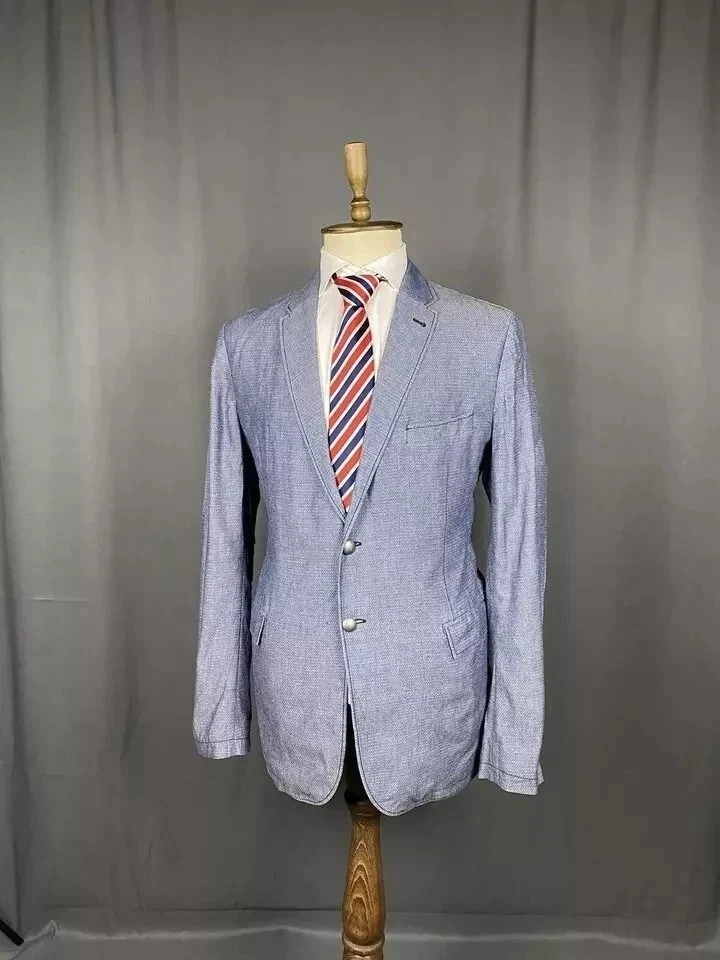 Hugo Boss Hombre Azul Verano Blazer Sportcoat Chaqueta Talla 56 - Imagen 4 de 4