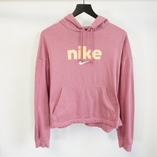 Nike Sportswear Fleece Varsity Hoodie Desert Berry Pink Women's L Activewear