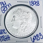 1898 BU UNCIRCULATED MORGAN SILVER DOLLAR AUTHENTIC U.S. MINT FREE SHIPPING 6983