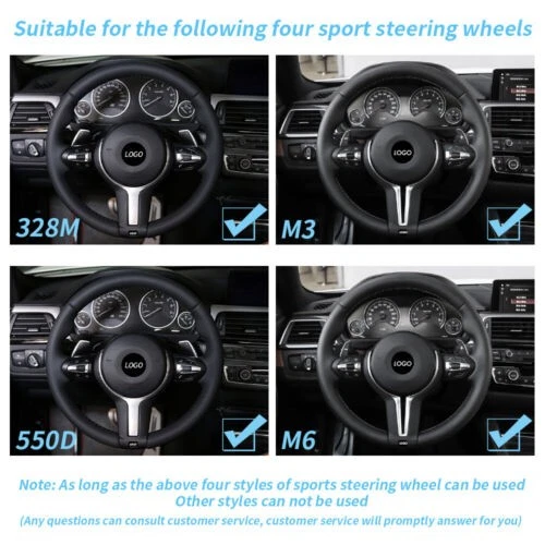 Real Carbon Fiber Steering Wheel Cover Trim Replace For BMW M2 M3 M4 M5 M6 X5M Foto 4 de 4