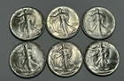 1941 BU, 1942 BU, 1943 BU, 1944 BU, 1945 BU, 1946 BU WALKING LIBERTY HALF DOLLAR