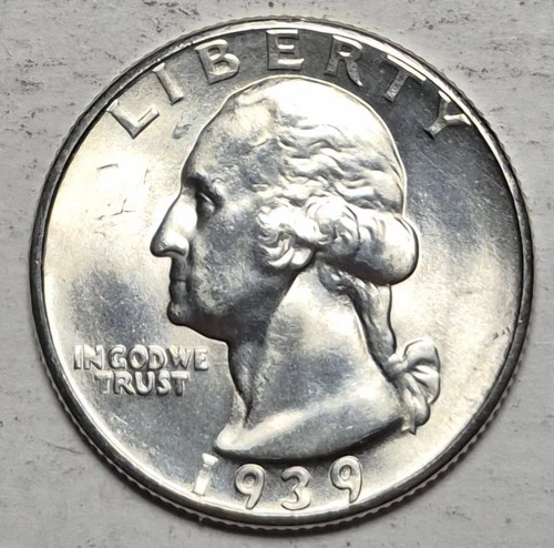 1939D Washington Silver Quarter. Choice Uncirculated