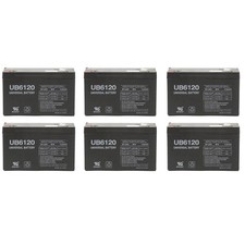 UPG 6V 12Ah F2 Replacement Battery for NP10-6 NP12-6 PE6V10 PE6V12 - 6 Pack
