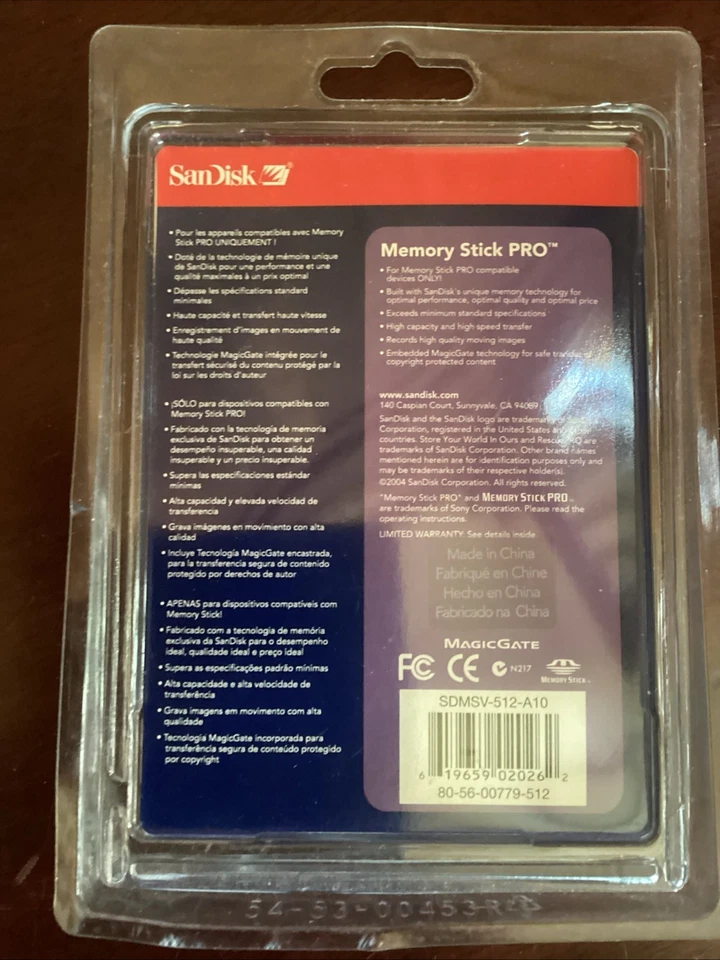 Sandisk 512 MB MemoryStick Pro (SDMSV-512-A10) New Old Stock - Image 4 of 4