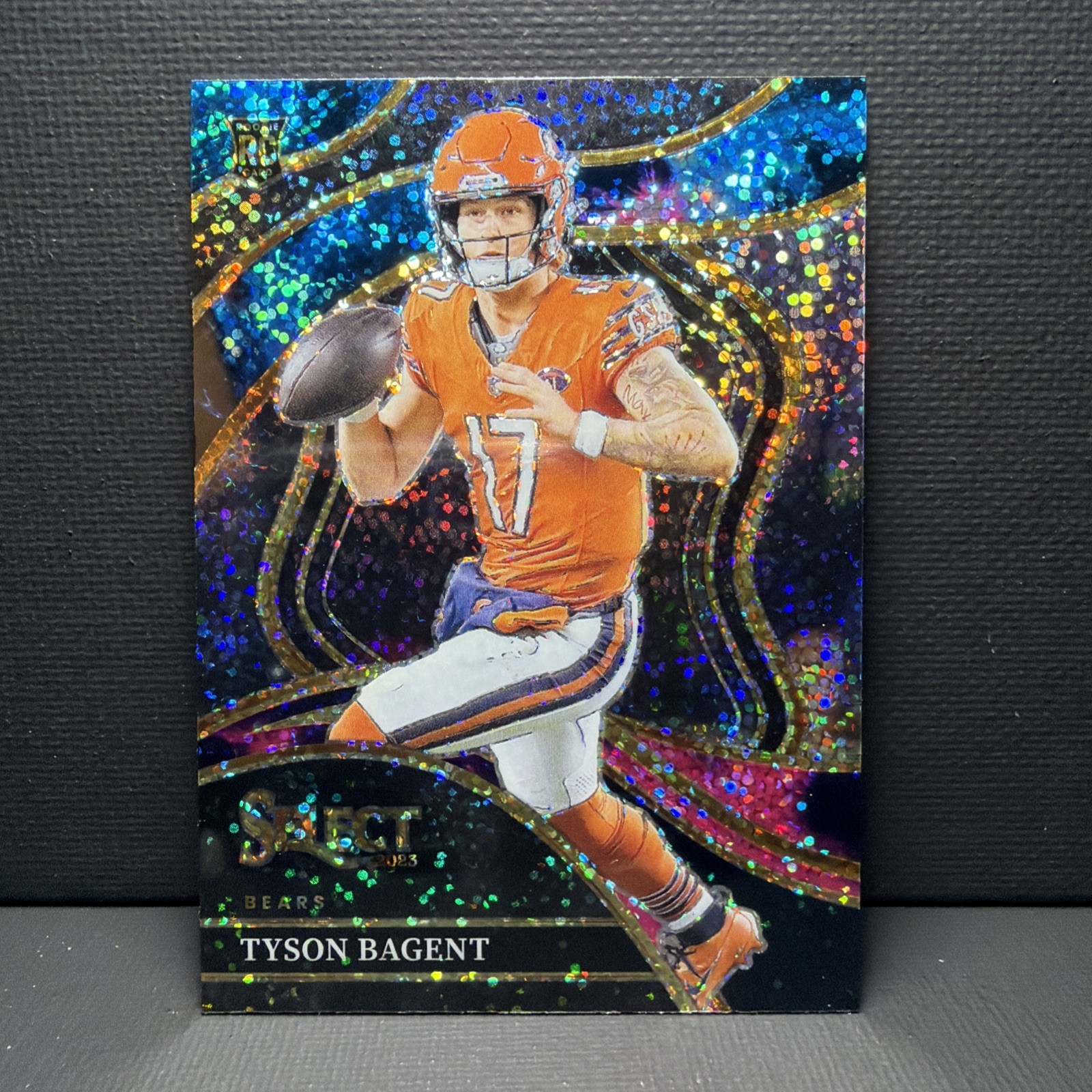2023 Panini Select Football Club Level Tyson Bagent RC Rookie Cosmic Prizm