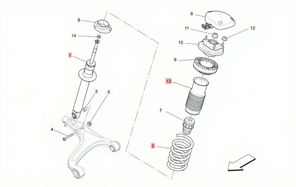 14-19 MASERATI GHIBLI FRONT LEFT RIGHT SHOCK ABSORBER SHOCK STRUT SET OEM