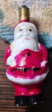 Vintage Santa & Sac Christmas Figural Light Bulb  Milk Glass NICE Antique 1930s