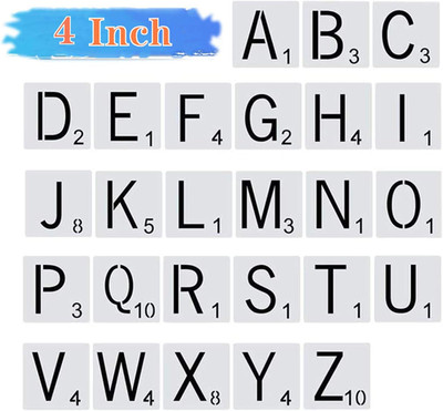 26pcs Scrabble Letters Stencil, Reusable Scrabble Letters for Wall Decor, DIY Cr