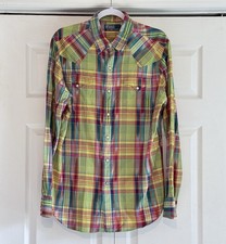 Vintage Polo Ralph Lauren Men  s Plaid Pearl Snap Western Shirt Medium