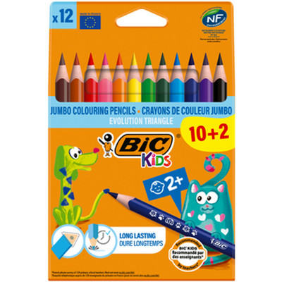 3086123214842 BIC  Kids Evolution Triangle kredki ołówkowe opak. 10+2 BIC