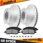 4WD Rear Drilled Rotors Brake Pads Kit for 2005 2006 2007 Ford F 250 F 350 SD
