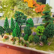 15/20/30PCS Assorted Mini Model Trees Mixed Heights Colors Railway Diorama Scene
