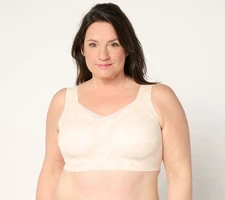 Evelyn & Bobbie Ultra Lift Defy Mesh Trimmed Seamless Wirefree Bra ChampagneGink