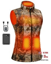 Graphene Heated Vest For Women 7.4V Fast Charge Large Capacity Medium Camo