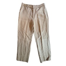 Perry Ellis Linen Blend Trousers Mens 32/30 Beige Straight Summer Dress Pants