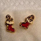 Avon Festive Accents Earrings Santa’s Stocking Pierced Christmas 1992 — photo 1