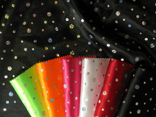 HOLOGRAM SEQUIN SATIN FABRIC - 100% POLYESTER - WIDTH 150 CM - SALE ITEM - Picture 1 of 25