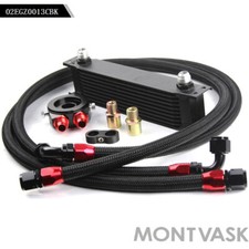 New Universal 10 Row 10an Aluminum Engine Oil Cooler Filter Adapter Hose Kit